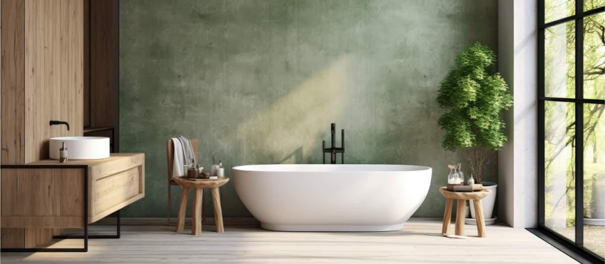 Accent wall in a bathroom