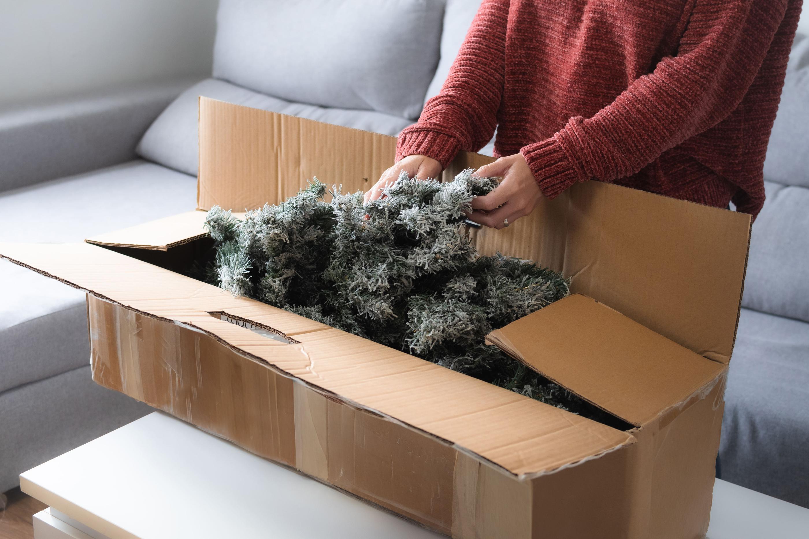 Holiday decor easily stored in it's original box.