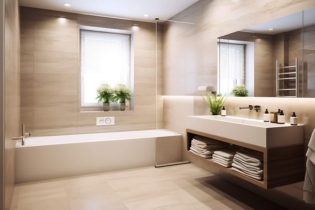 Beige bathroom