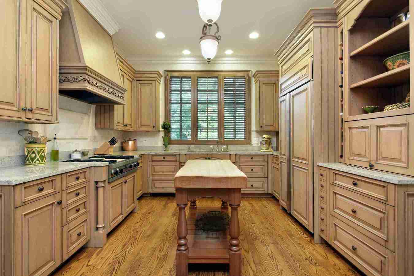 Butcher block island with a unique edge
