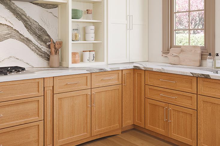 Light brown kitchen cabinets