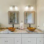 copper double bathroom vanity