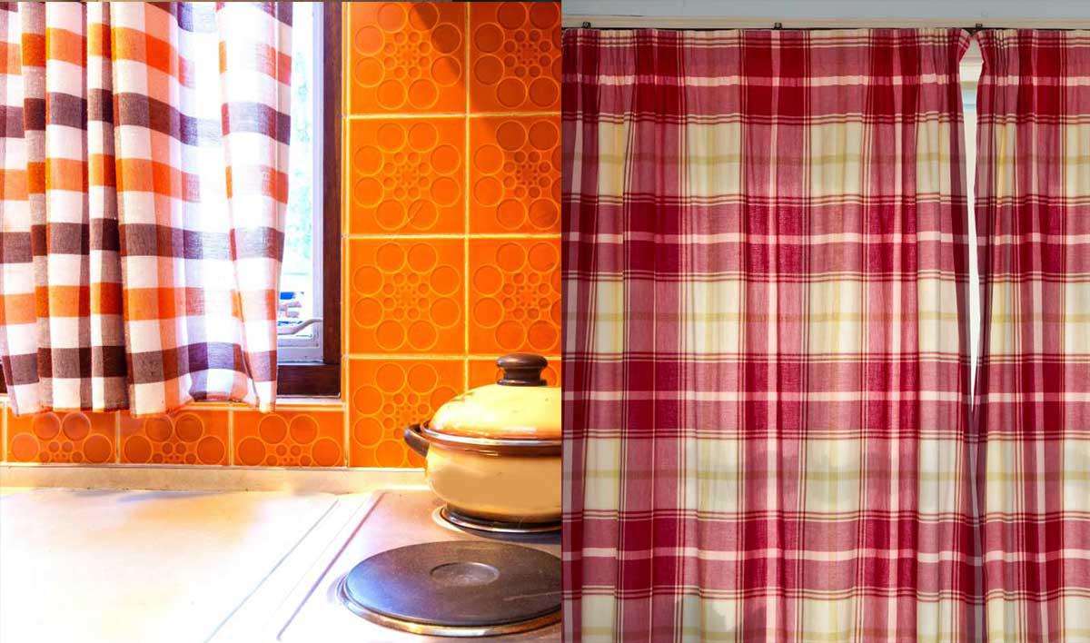 Plaid and gingham curtains