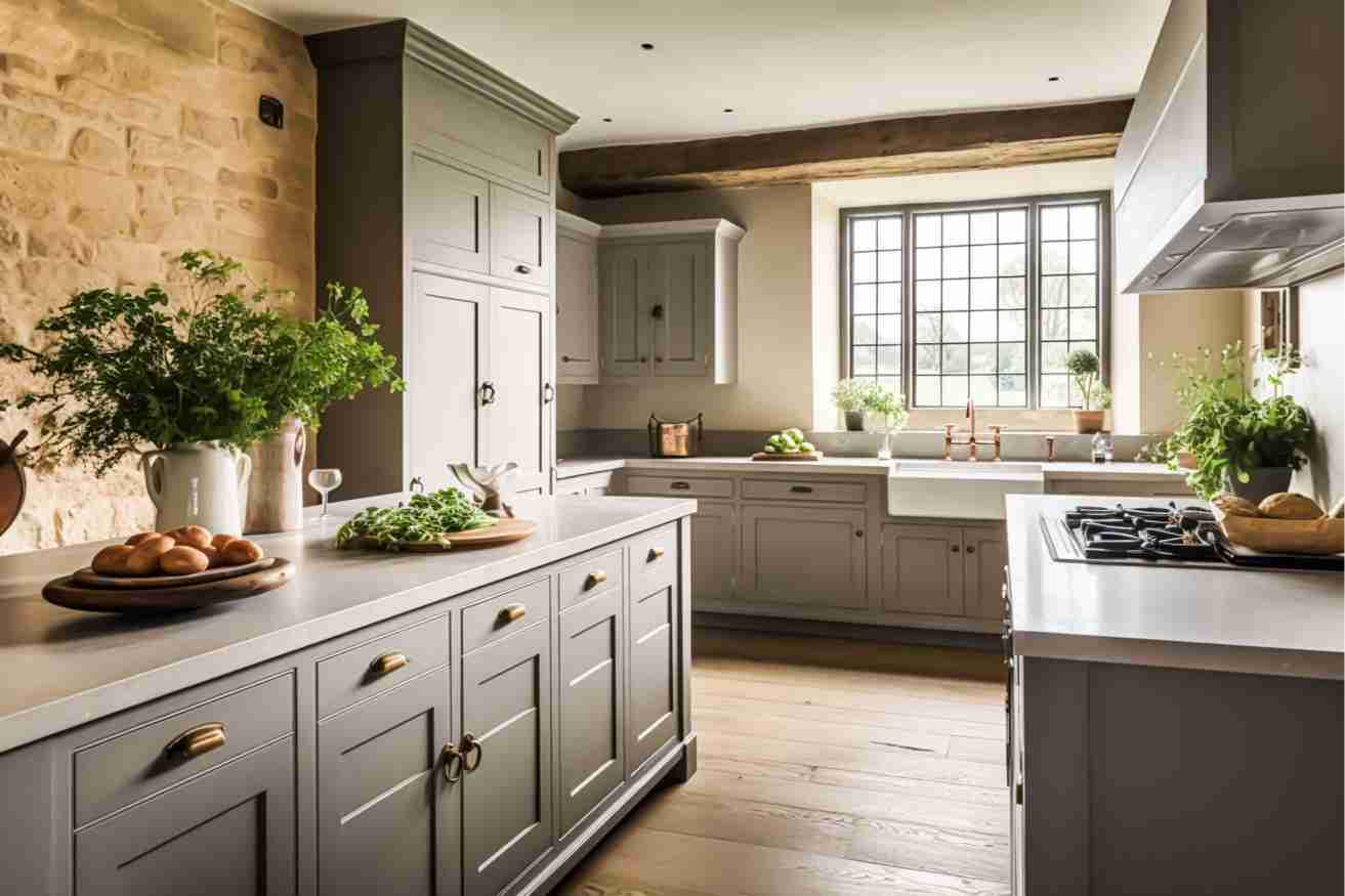 Grey colored kitchen