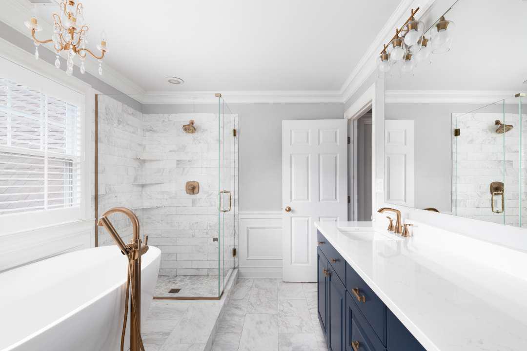 Bathroom Wall Trim Ideas Using Wainscoting and Crown Molding