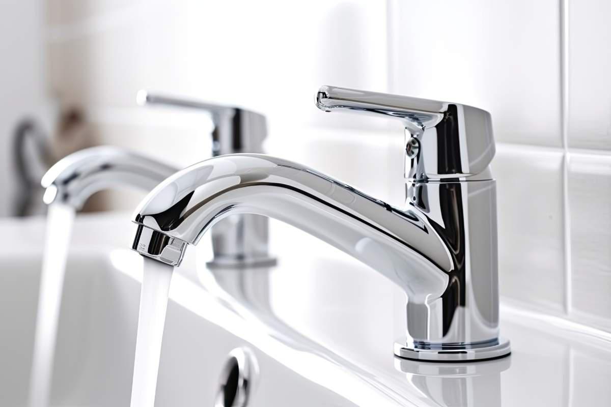 Metal bathroom faucet