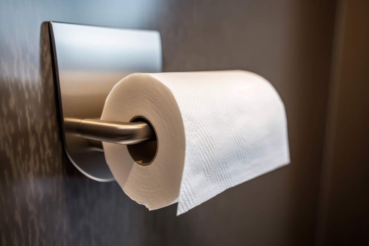 Metal toilet paper holder