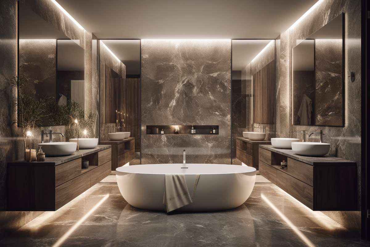 Mirrored bathroom