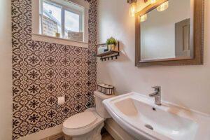 Bathroom tile with mosaic pattern