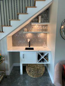 Cabinets under a stairway