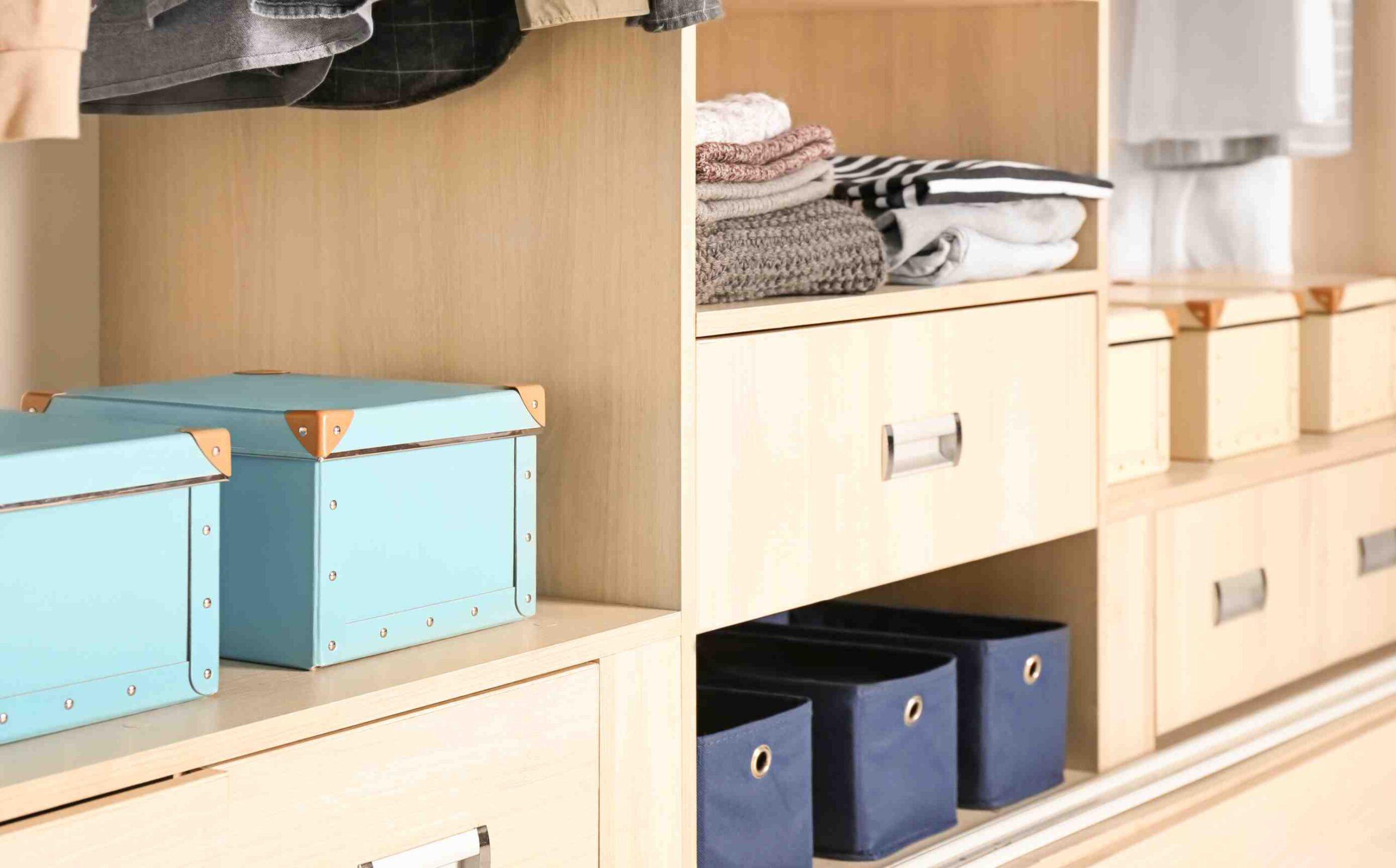 Storage space in a walk in closet