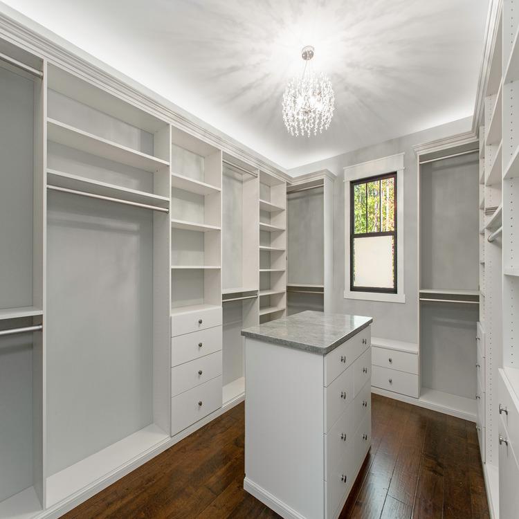 White walk in closet
