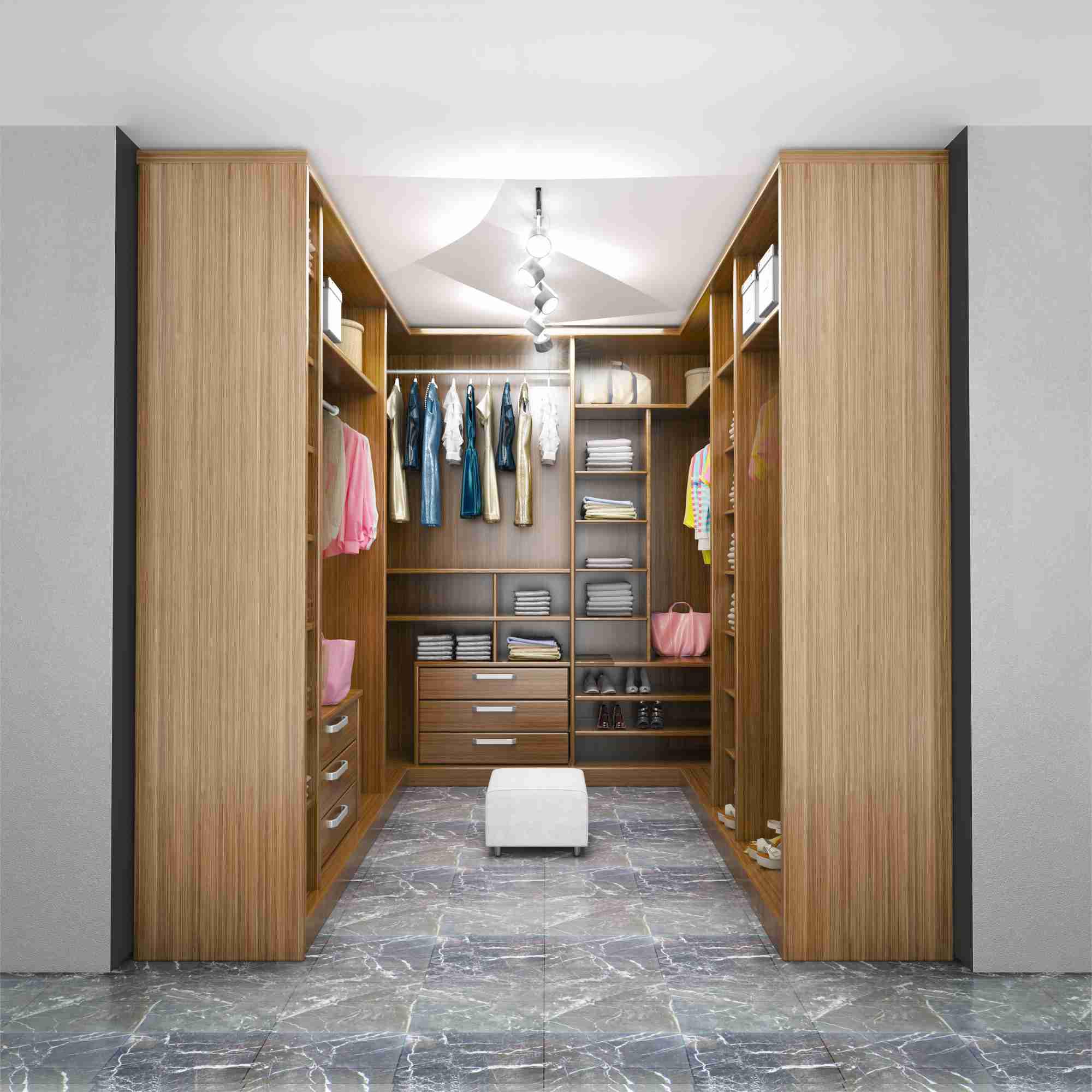 Wrap around walk-in closet