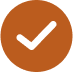 Icon of an orange checkmark on a light grey background.