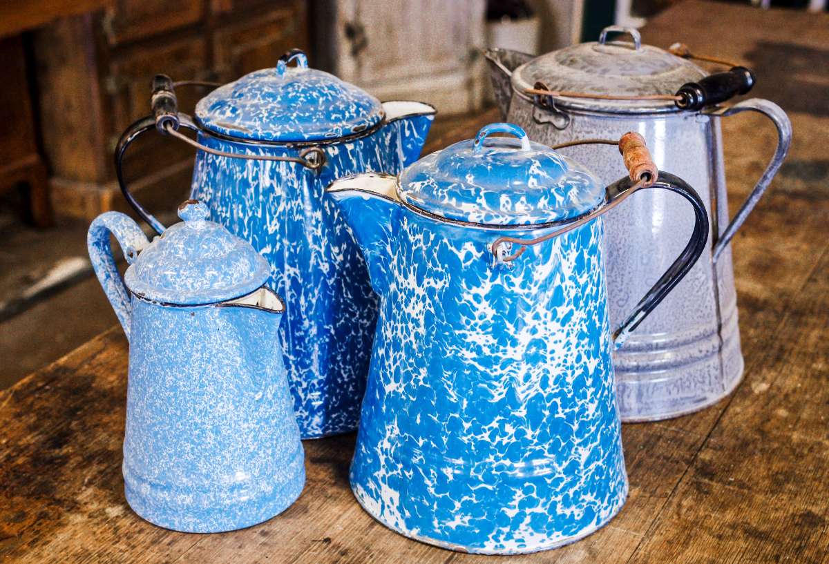 Enamelware speckled items