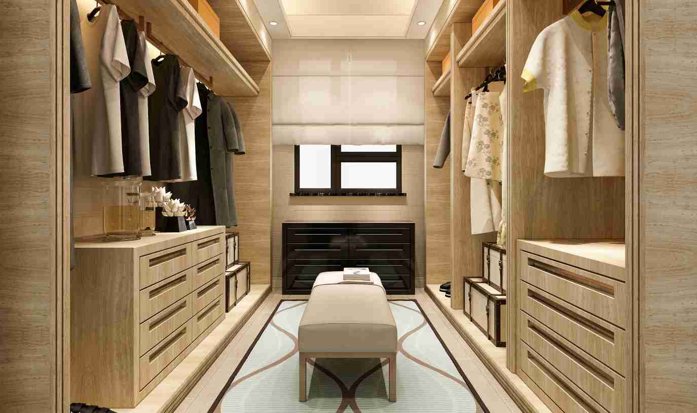 Double-sided walk in closet