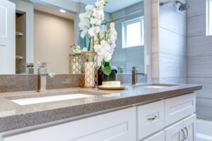 undermount double bathroom vanity granite